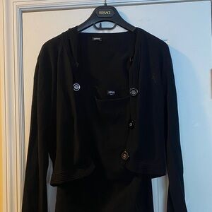 VersaceJeansCouture Set Of Embroidered Logo Cardigan And Camisole Made in Italy